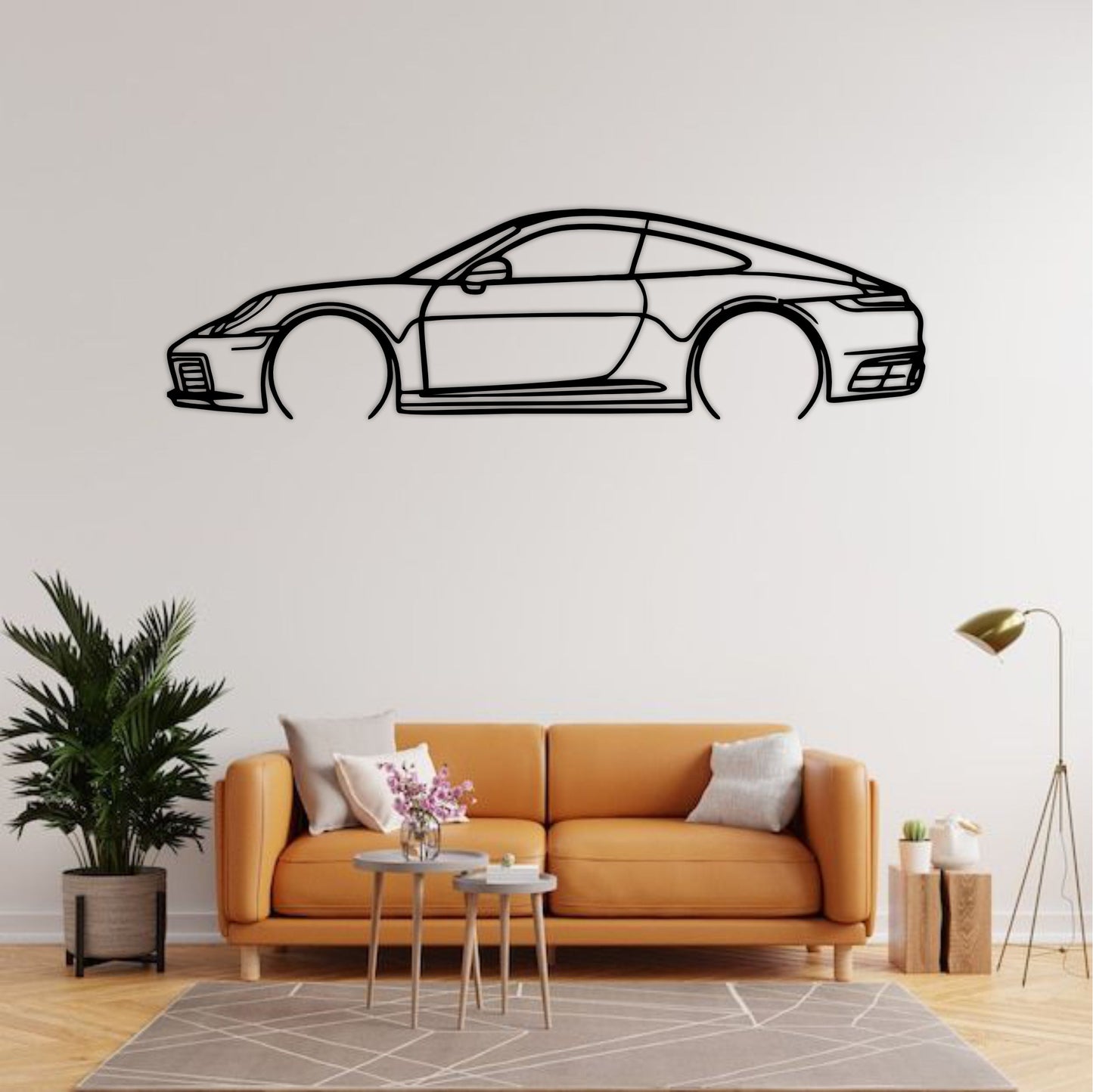 2022 Porsche 911 Carrera S Metal Silhouette Wall Art 1