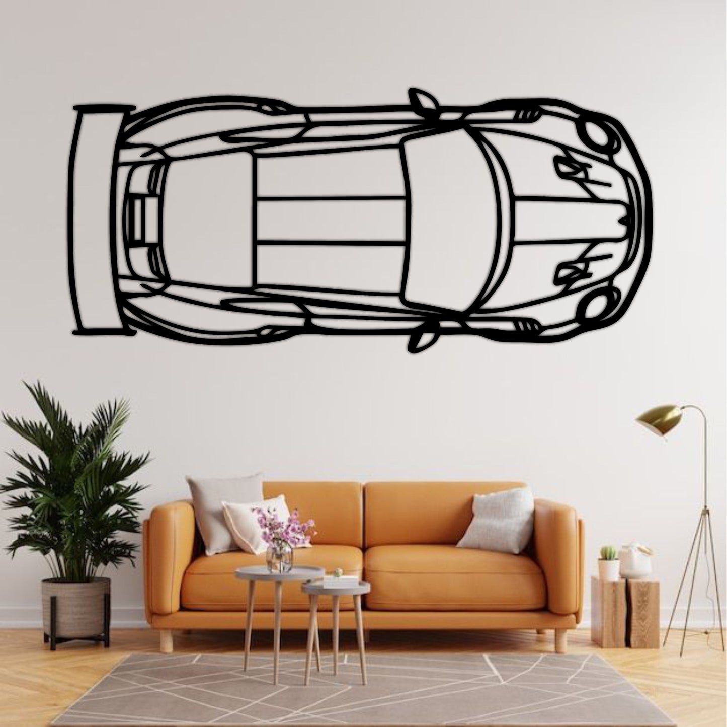 Porsche 911 GT2 RS Top View Silhouette Wall Art