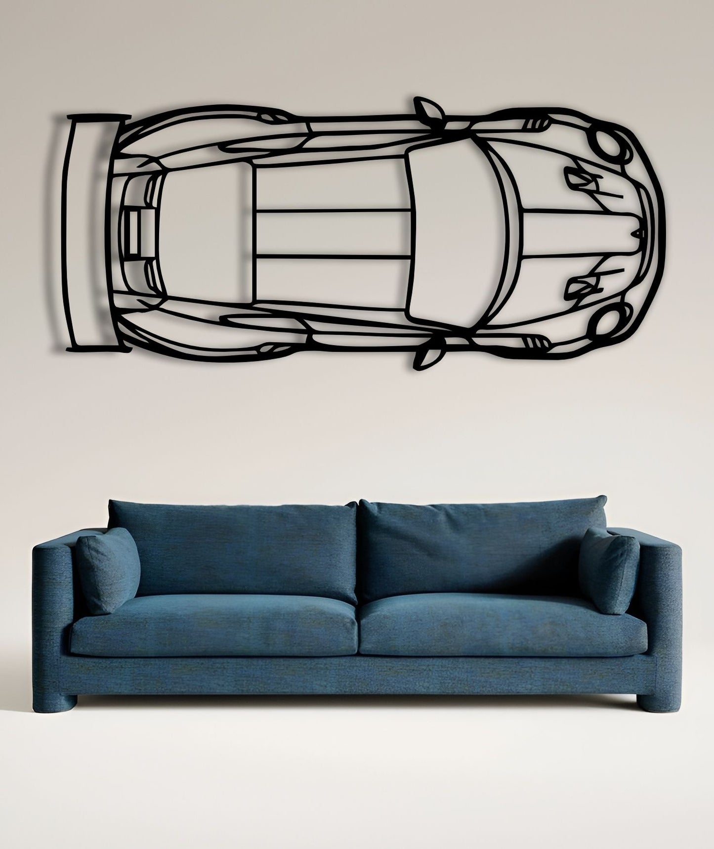 Porsche 911 GT2 RS Top View Silhouette Wall Art